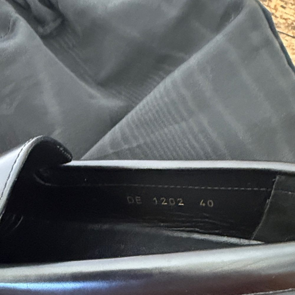 Celine Margaret Triomphe Black Leather Loafers with Gold Accent size 40 us 9 - Picture 6 of 13